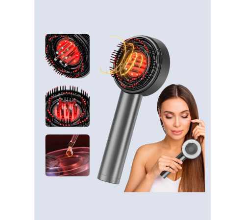 Şarjlı Saç Derisi Masaj Cihazı Kırmızı Işık ve 3D Tarak Dişli