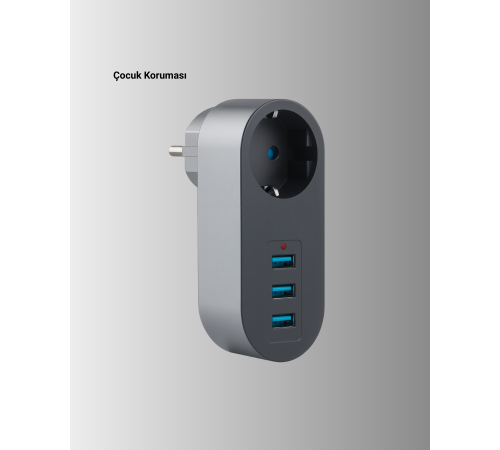 2500W Güç Destekli Akım Korumalı Priz – 3 USB Çıkışlı