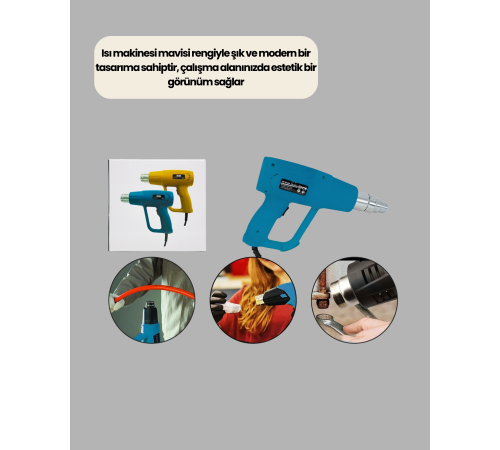 2000W Profesyonel 2 Kademeli Isı Tabancası Sıcak Hava Üfleme