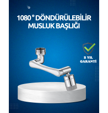 Dönen Musluk Başlığı 1080 Derece Ayarlanabilir Filtreli Sprey Uç