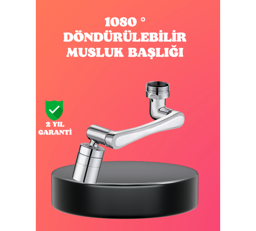 1080° Dönebilen Püskürtme Filtreli Musluk Başlığı Su Tasarruflu