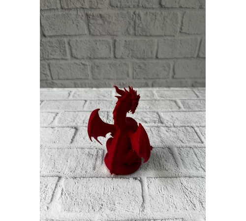 12 cm Kırmızı Ejderha Figürü Koleksiyonluk Dekoratif Biblo