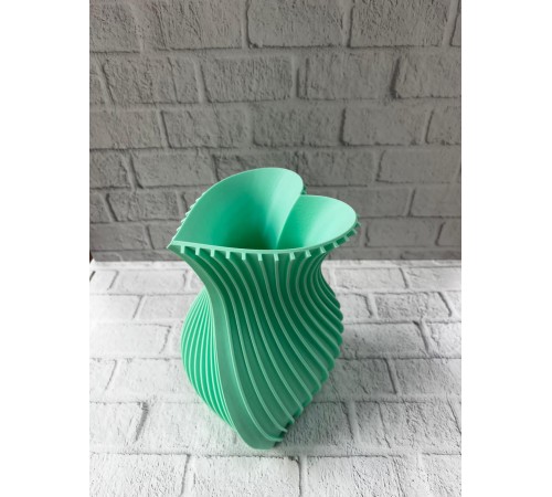 24 cm Turkuaz Kalp Formlu Büyük Boy Vazo Estetik Dekor Ürünü