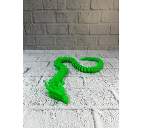 Hareketli Yeşil Ejderha Figür Uzun Gövdeli Koleksiyonluk Tasarım