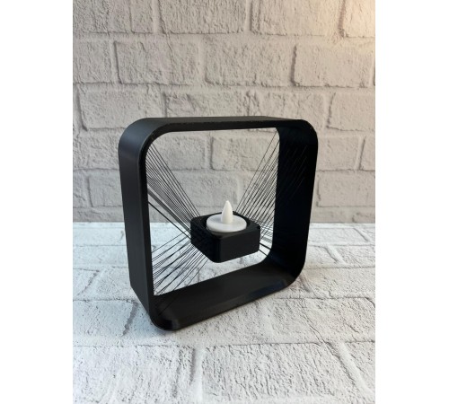 Askılı Kare Mumluk Duvar Dekoru Loş Salon ve Modern Mekanlar