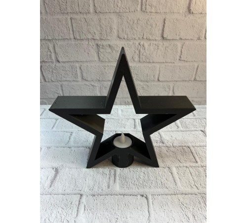 Siyah Yıldız Şeklinde Mumluk Loş Işık Dekor Aksesuarı
