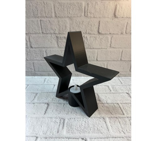 Siyah Yıldız Şeklinde Mumluk Loş Işık Dekor Aksesuarı