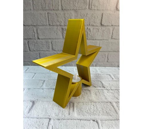 Sarı Yıldız Mumluk Modern Salon ve Raf Dekoru