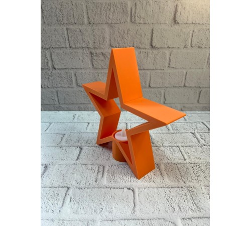 Turuncu Yıldız Mumluk Loş Işık Salon Dekoru