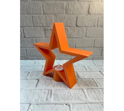 Turuncu Yıldız Mumluk Loş Işık Salon Dekoru