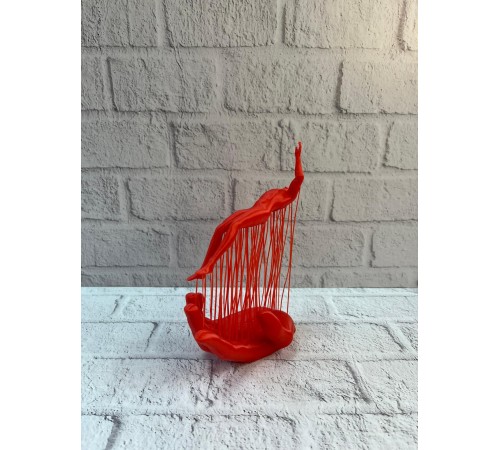 El Formlu İnsan Figürü Kırmızı Modern Dekoratif Biblo Soyut Tasarım 12x18 cm