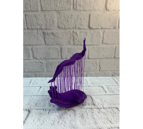 Mor El İnsan Figürü Dekoratif Biblo Minimal Modern Salon Raf ve Masa Üstü Aksesuar