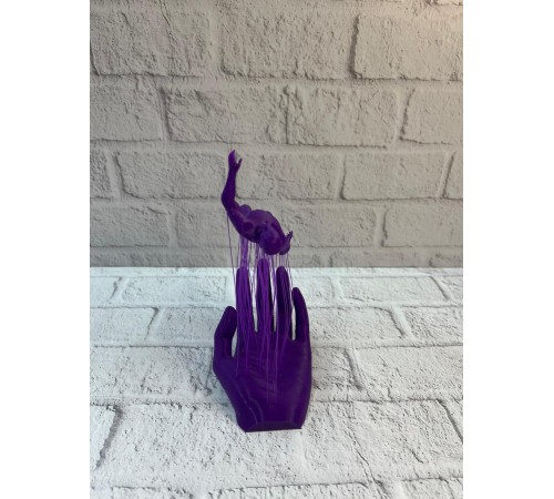 Mor El İnsan Figürü Dekoratif Biblo Minimal Modern Salon Raf ve Masa Üstü Aksesuar