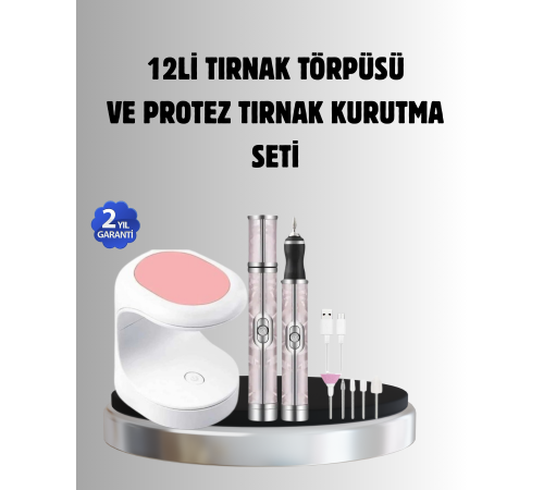 Tırnak Matkabı ve LED Oje Kurutucu 2’li Profesyonel Bakım Seti