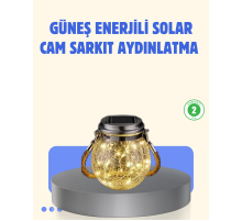Güneş Enerjili Cam Sarkıt Bahçe Balkon Teras Aydınlatma 30 LED