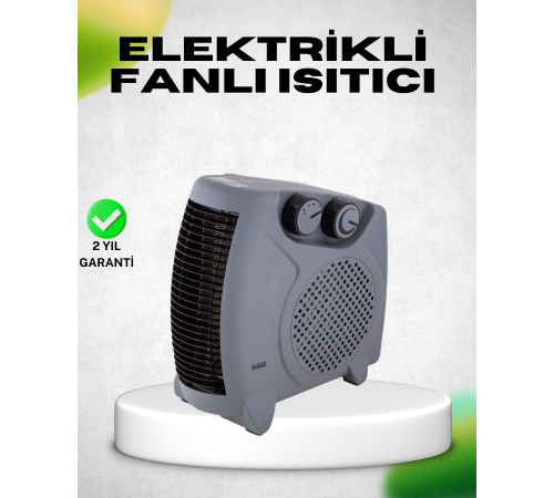 Fanlı Elektrikli Isıtıcı Termostatlı Güvenli Yanmaz Plastik Gövde