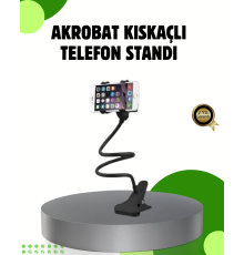 Akrobat Masaüstü Mandallı Telefon Tutucu 360 Derece Dönebilen