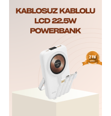 Manyetik Kablosuz Powerbank 22.5W Hızlı Şarj LCD Ekranlı