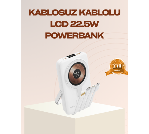 Manyetik Kablosuz Powerbank 22.5W Hızlı Şarj LCD Ekranlı