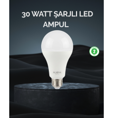 Şarjlı LED Ampul 30 Watt Soğuk Beyaz