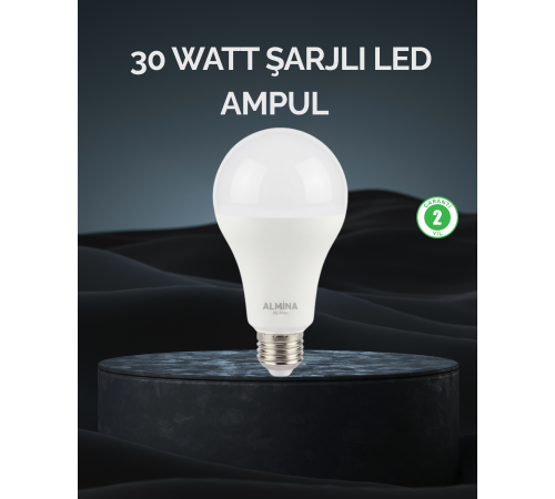 Şarjlı LED Ampul 30 Watt Soğuk Beyaz