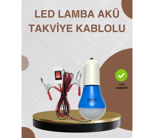 12V LED Ampul Timsah Kıskaçlı Taşınabilir Aydınlatma