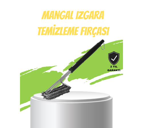 Mangal Izgara Temizleme Fırçası Paslanmaz Çelik Telli Uzun Saplı