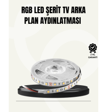 TV Arkası LED Şerit Işık Otomatik Açma Kapama Özellikli 2mt