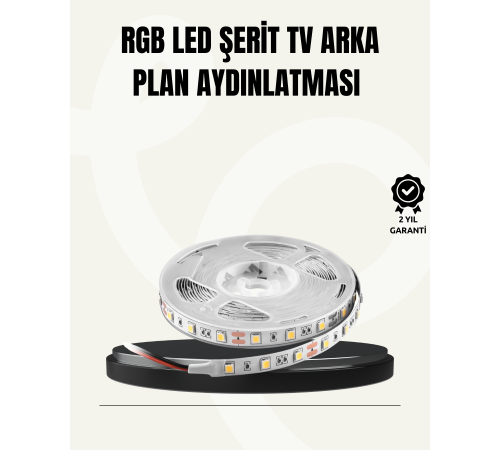 TV Arkası LED Şerit Işık Otomatik Açma Kapama Özellikli 2mt