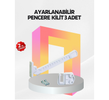 Cam Pencere Güvenlik Kilidi Açılma Sınırlayıcı Aparat 3 Adet