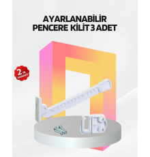 Cam Pencere Güvenlik Kilidi Açılma Sınırlayıcı Aparat 3 Adet