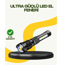 Şarjlı El Feneri Yüksek Işık Gücü Uzun Menzil