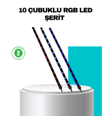 LED Meteor Yağmur Işığı 10 Adet Çubuk Kayan Yıldız Efektli