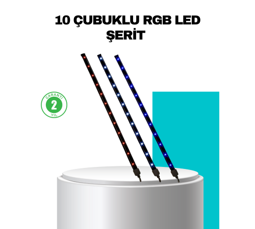 LED Meteor Yağmur Işığı 10 Adet Çubuk Kayan Yıldız Efektli