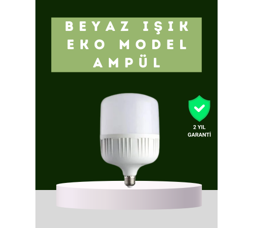 Şarjlı LED Torch Ampul 30 Watt Beyaz Işık Enerji Tasarruflu