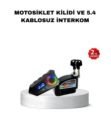 Bluetooth 5.4 İntercom ve Alarmlı Disk Kilidi Seti Güçlü Ses ve Güvenlik