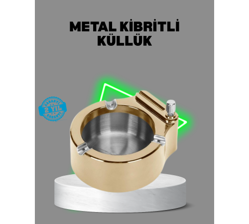 Çakmaklı Küllük Paslanmaz Metal Dayanıklı Tasarım