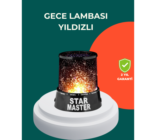 Galaxy Efektli LED Yıldız Projektör Renk Değiştirmeli Oda Aydınlatması