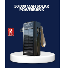 Güneş Panelli Powerbank LED Işıklı Taşınabilir Şarj Cihazı