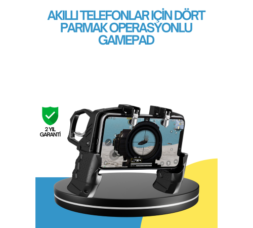 Dört Parmak Destekli Mobil Gamepad Tetikli Oyun Kontrolcüsü