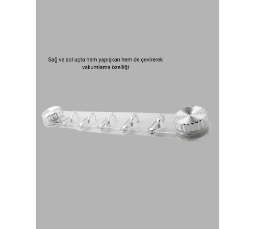 Mutfak ve Banyo Askılığı Vakumlu Yapışkanlı 5 Askı Bölmeli