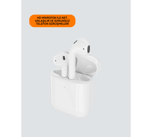 iPhone Pro ve Pro Max Uyumlu TWS Bluetooth Kulaklık Gürültü Engelleyici