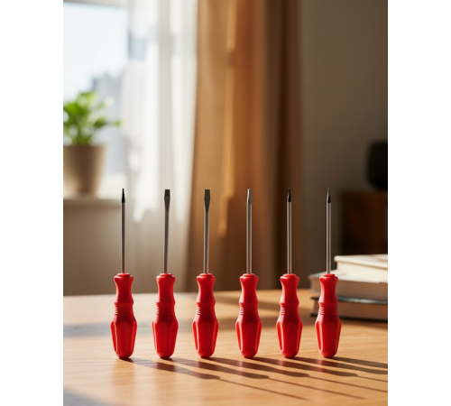 Düz ve Yıldız Başlıklı 7li Tornavida Seti Ergonomik Tutma