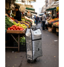 Ağır Yük Taşımaya Uygun Tekerlekli Market ve Pazar Çantası