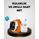 Akıllı Saat ve Kablosuz Kulaklık iOS Android Uyumlu Teknoloji Seti