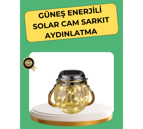 Solar Güneş Enerjili Dekoratif Cam Lamba