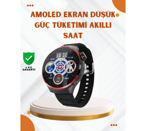 AMOLED Ekranlı Akıllı Saat Bluetooth Arama ve NFC Destekli