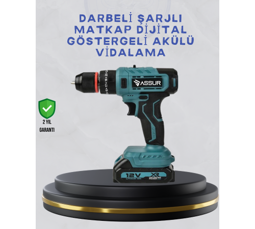 Çift Bataryalı Şarjlı Matkap Dijital Ekranlı Set