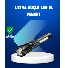 Güçlü LED El Feneri Şarj Edilebilir Çok Modlu