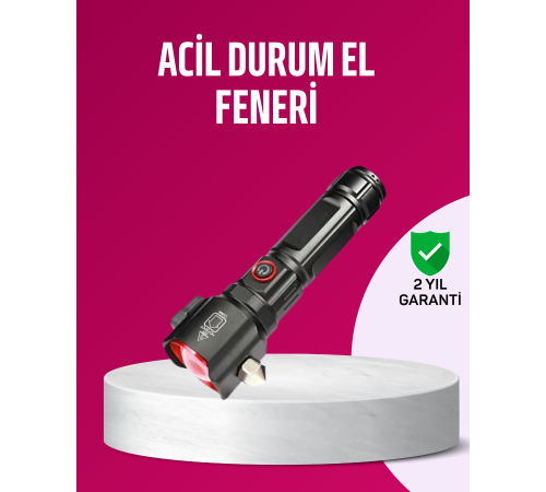 Acil Durum El Feneri Çekiç ve Pusula Özellikli Güçlü Işık